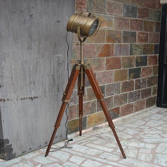 Подставка для торшера на штативе с точечным освещением, антикварная отделка для декора домашнего офиса