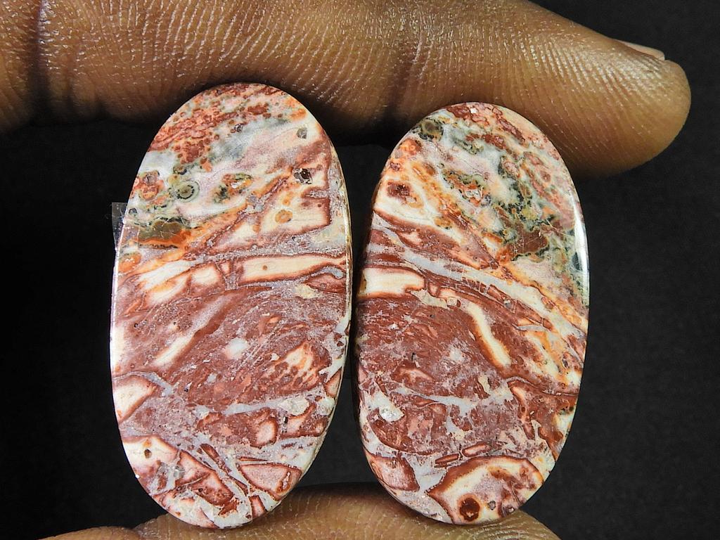 28 карат. Натуральная леопардовая яшма, парные драгоценные камни ручной работы 11X30X04 мм SK-793