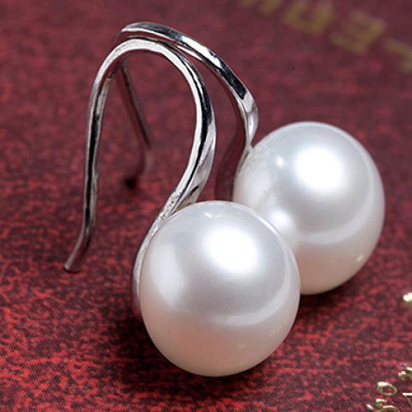 Twinkle Trinket Women Imitation Pearls Ball Hook Earrings Eardrops Bridal Wedding Party Jewelry