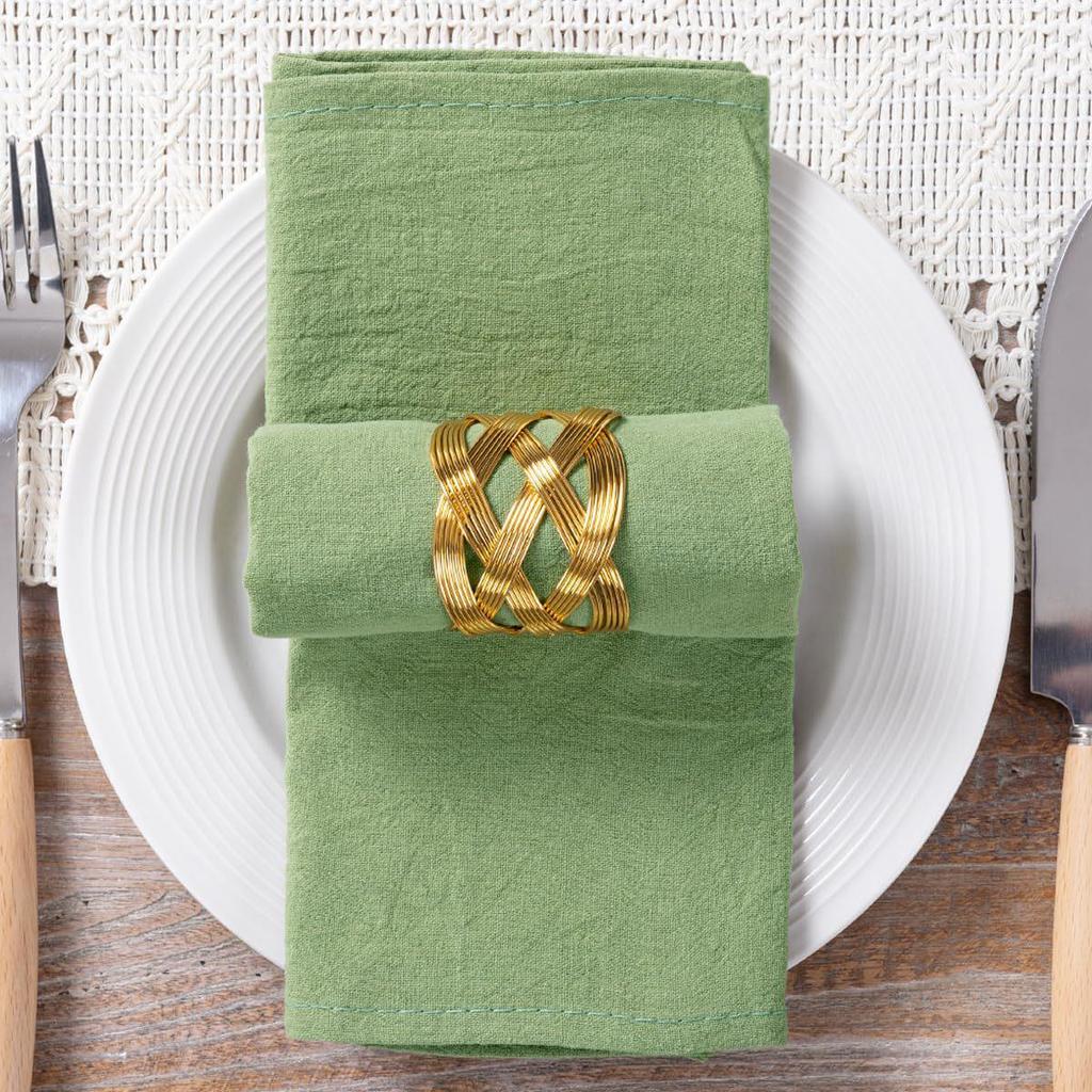 100% Cotton Linen Folded Flower Napkin for Kitchen, Hotel, and Western Restaurant Décor