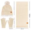 Knitted Hat Scarf Gloves Three Piece Set Winter Outdoor Velvet Warm Ear Protection Knitted Hat