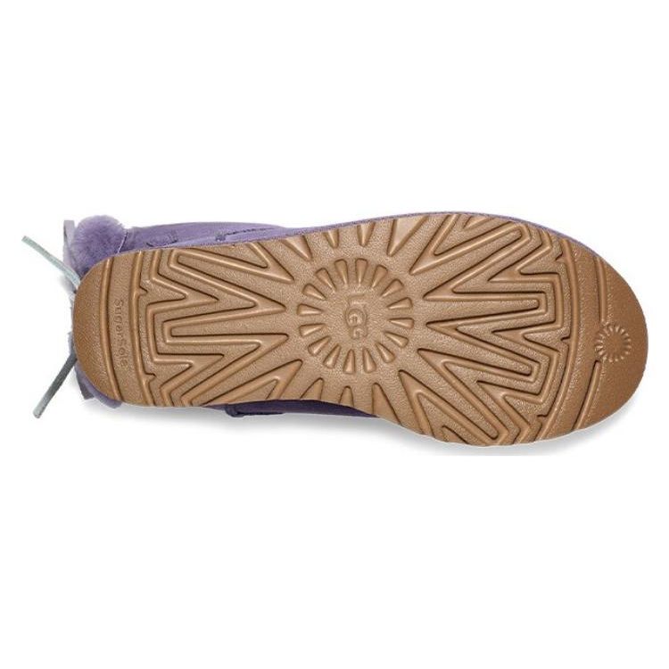 UGG Женские теплые, прочные, двухслойные кожаные ботинки Bailey с круглым носком, короткие, фиолетовые 1127130-LMV