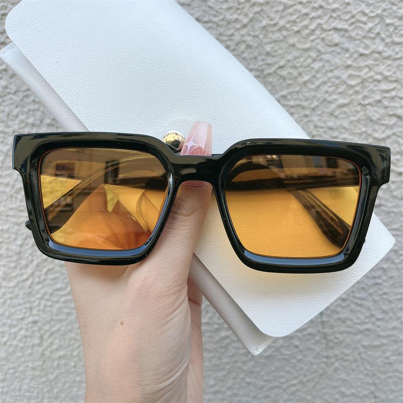 Vintage Double Bridges Men Square Sunglasses Fashion Clear Ocean Lens Sun Glasses Women Trending Shades Eyewear Uv400 Glasses