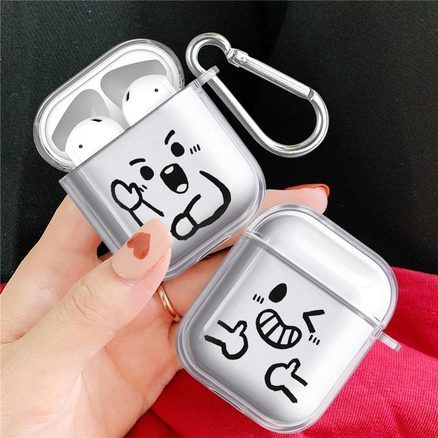 Простой счастливый смайлик Прозрачные Чехлы для Наушников Чехол Для Airpods 4 3 Pro3 Pro2 2 Pro 1