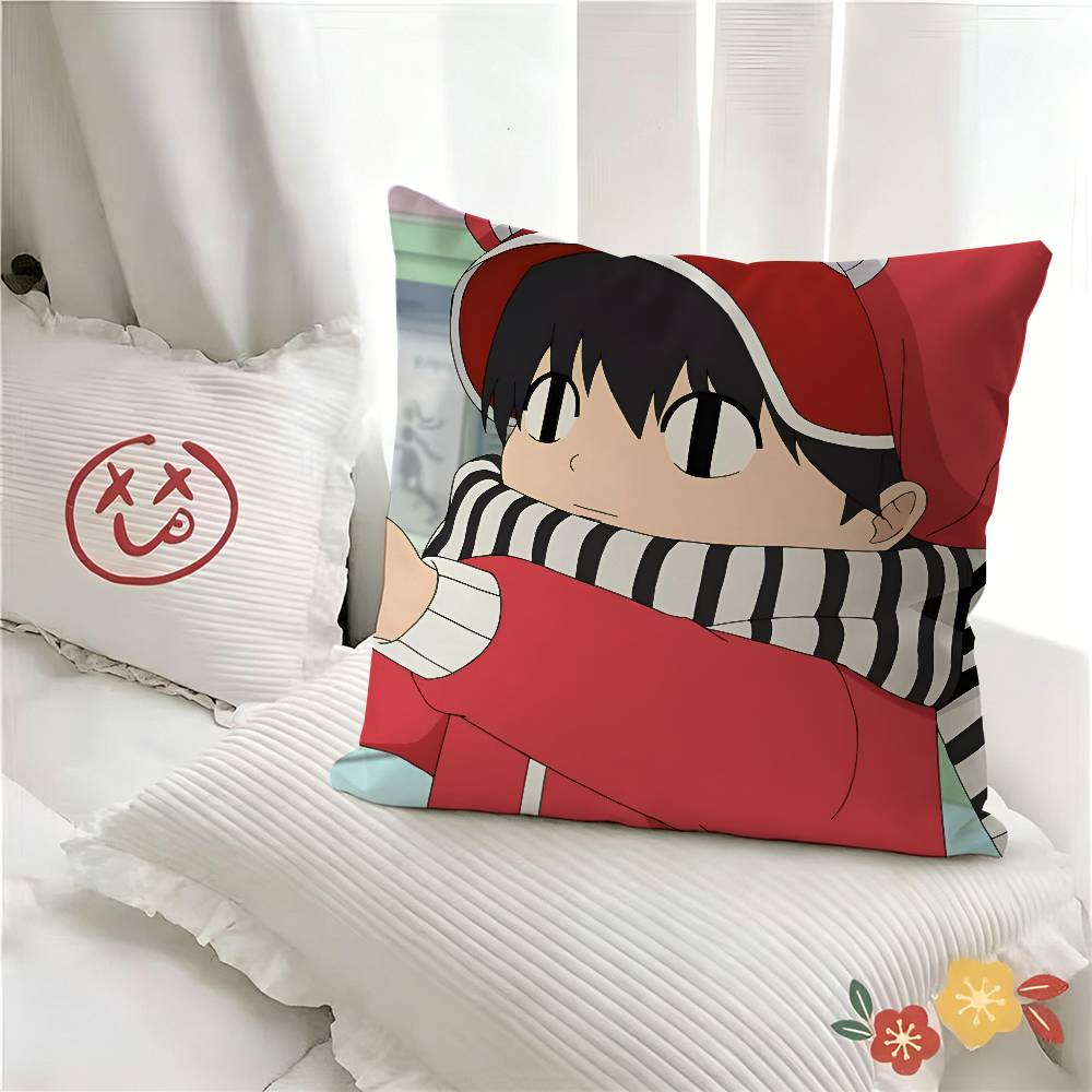 pc Cute KKotaro Lives Alone Anime Pillow Case Fashion Square Pillowcase Bedroom Sofa Room Ins Decoration Leisure