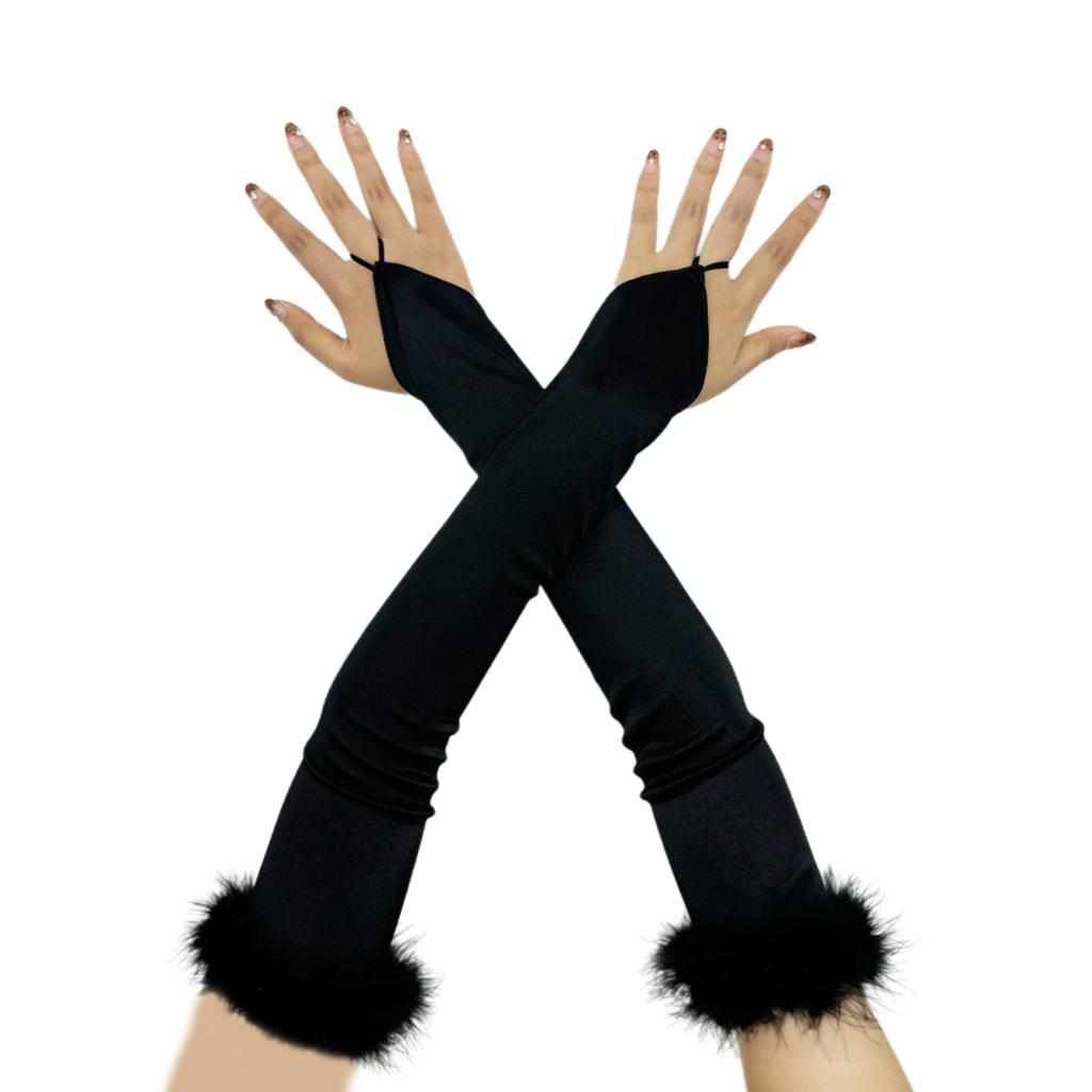 Elegant 1920s Party Fingerless Gloves for Women Long Length Arm Sleeves for Various Occasion Teaparty Dressingup Armwear