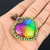 Rainbow Solar Quartz Gemstone Handmade Copper Wire Wrap Jewelry Pendant For Women