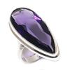 Натуральный Аметист Драгоценный Камень 925 Стерлинговое Серебро Ювелирное Кольцо Размер 7.5 B0m42