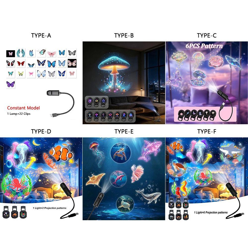 Marine Animals LED USB Projector Light Marine Life Projector Light Home Decoration