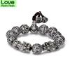 Bracelets Ballad Solid Bracelet Men Retro Thai Silver Heart By Hand String Jewelry