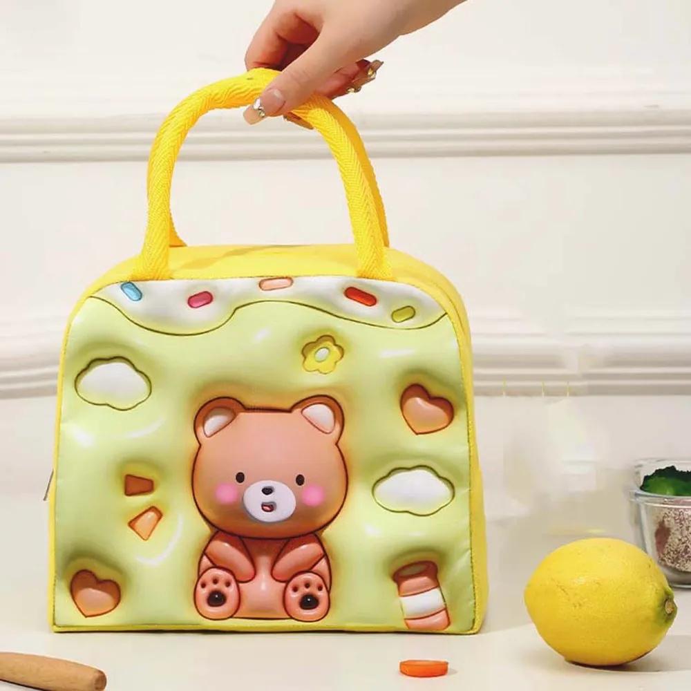 3D Funny Cartoon Cute Pet Lunch Bag Children Portable Rice Lunch Bag