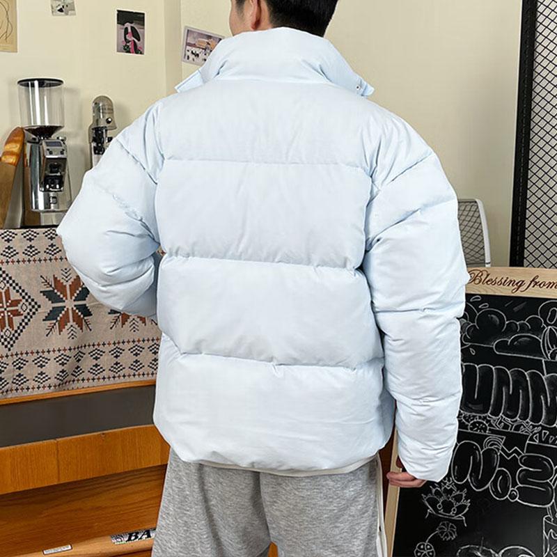 Puma Однотонный пуховик с логотипом и воротником-стойкой, унисекс, верхняя одежда, светло-голубой 623600-69