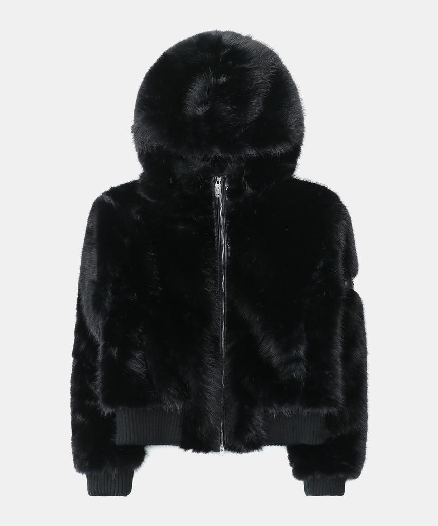 Badblood Viper 81 Hooded Fur Jacket - Black