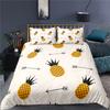 Home Textile Luxury 3D Pineapple Print 3Pcs Comfortable Duvet Cover PillowCase Bright Fruit Pattern Breathable Soft Bedding Sets