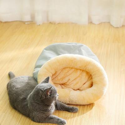 Спальный мешок для кошки Полузакрытое гнездо для кошки Теплое гнездо для мелких и средних животных Съемный и моющийся домик для питомца Товары для питомцев Подарки