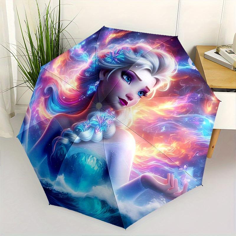Elsa, Magic Themed Automatic opening and closing folding umbrella, 8 rib windproof, compact travel design, suitable for all weather | Fashio