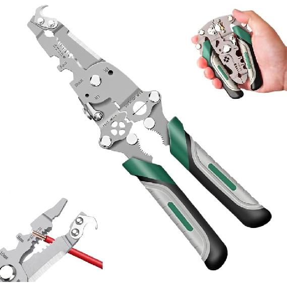 18 в 1 складной инструмент для зачистки проводов, многофункциональный складной инструмент для зачистки проводов, электрические плоскогубцы, для резки и вытягивания проводов, кабельные ножницы (К)