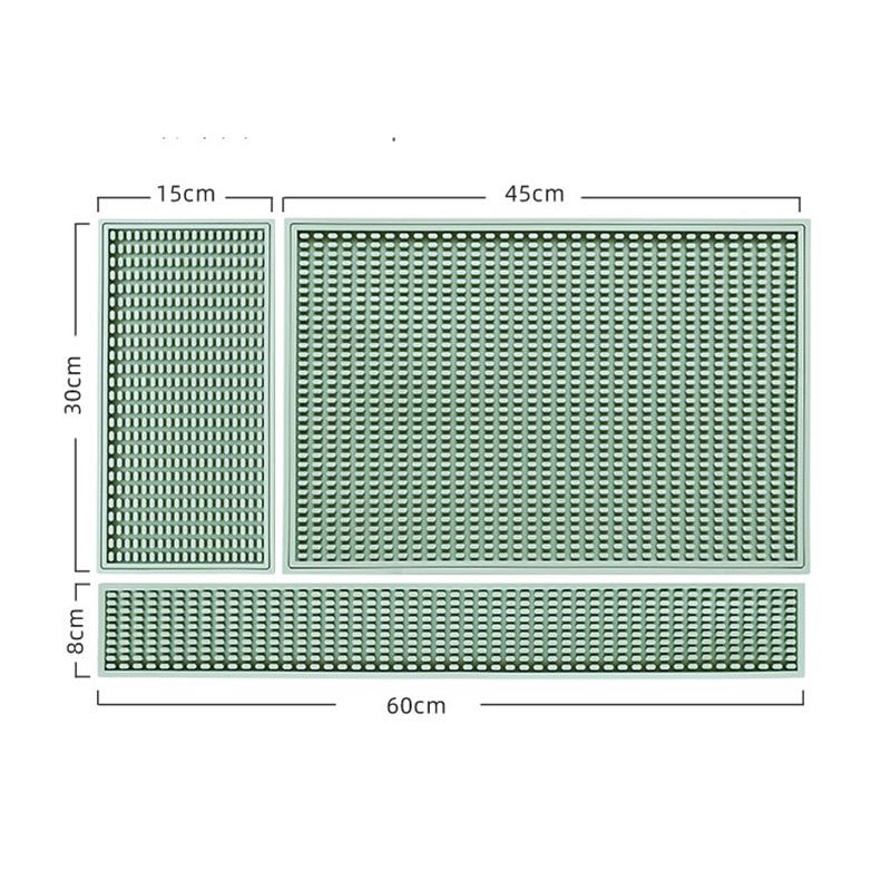 Набор из 3-х силиконовых быстросохнущих нескользящих легкоочищаемых термостойких ковриков для посуды