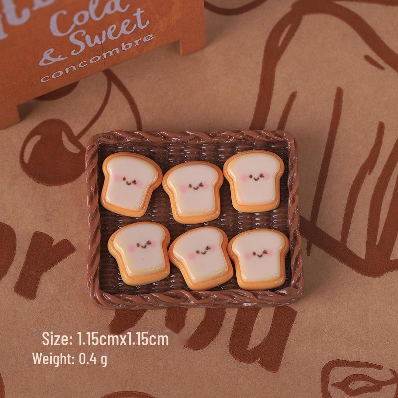 Мини-игровой набор «Еда»: Имитация хлеба, круассана, тоста, сумки в виде кошачьих когтей, самодельный крем-клей, шпилька для волос, гвоздь и аксессуары из смолы