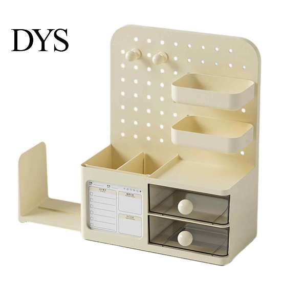 DIY Desktop Storage System Perforated Board Rack Mount Shelf for Office Multifunctional Bookend Organizer Supplies Stationery Book, Multi-Functional