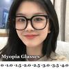 New Fashion Women'S Myopia Eyeglasses Anti-Blue Light Near Sight Glasses Vintage Finished Optical Eyewear With Diopters 0 To-4.0