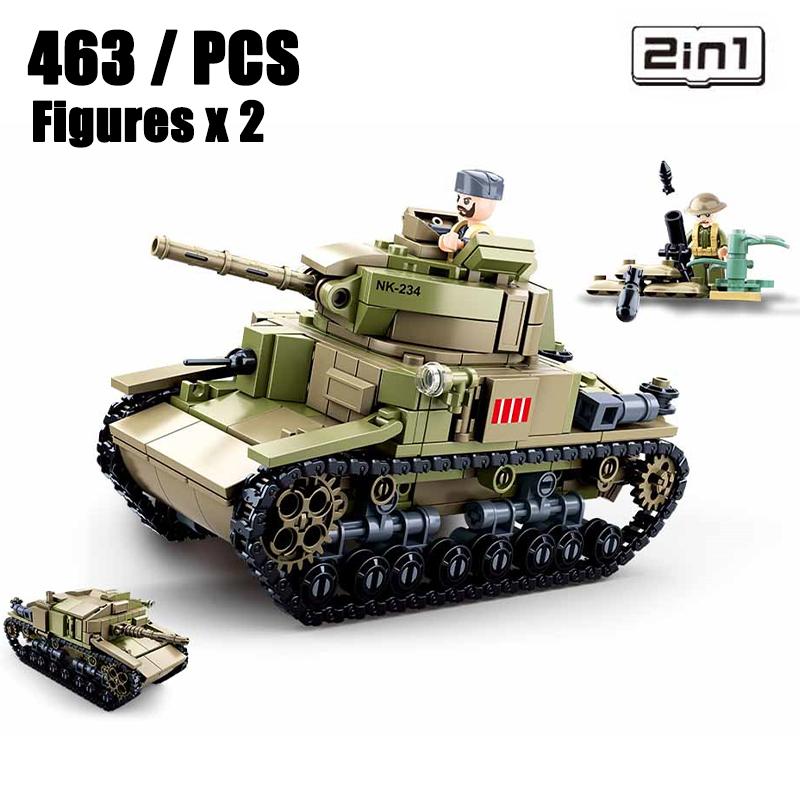 2025 Новый конструктор Sluban Т-54 Основной боевой танк Классический военный бронированный автомобиль Второй мировой войны Модель Кирпичи Детская игрушка Подарок для мальчика