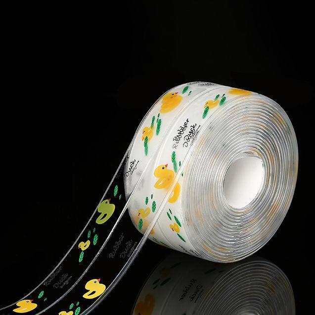 Прозрачный самоклеящийся водостойкий стикер на стену с принтом для ванной комнаты, кухонной раковины, уплотнительной ленты для ванны