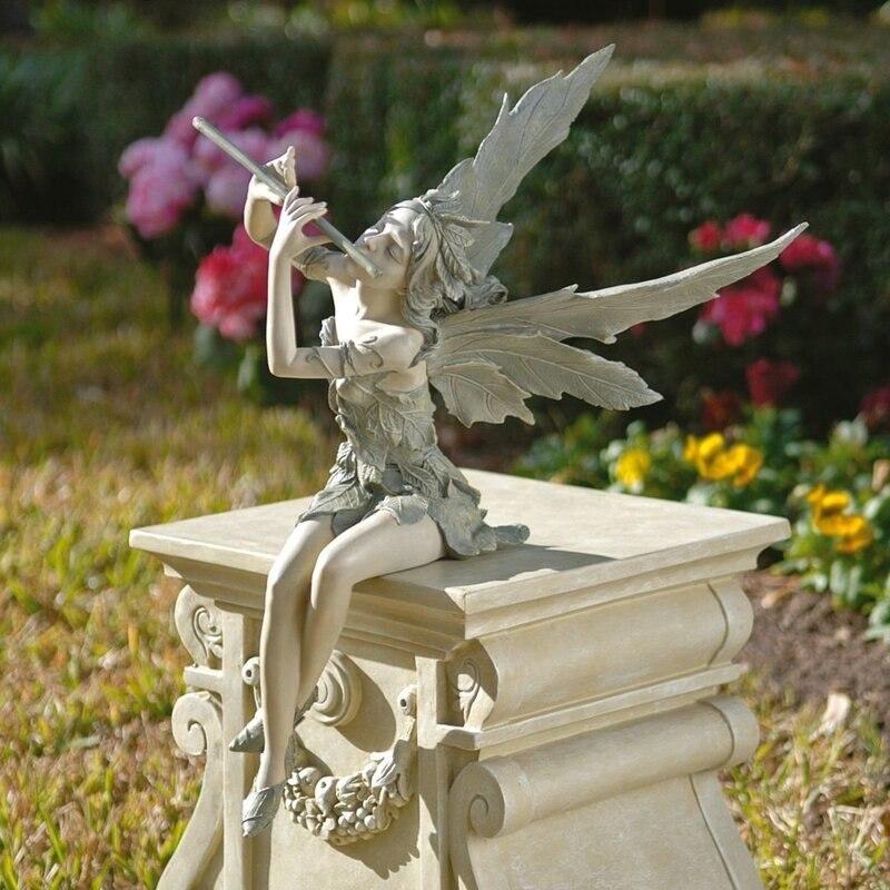 New Trend Style Flute West Wind Fairy Garden Courtyard Home Decoration Sculpture Resin Crafts