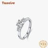 Tancise Classic 925 Sterling Silver Zircon Ring Ladies Jewelry Wedding Promise Party Gift