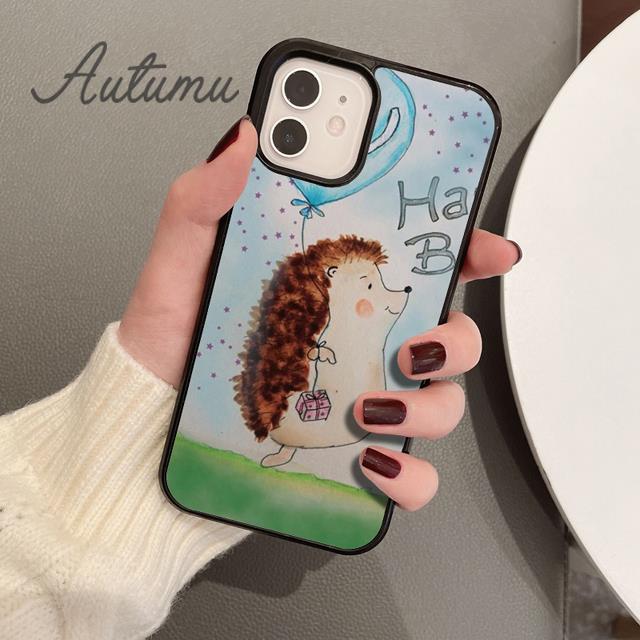 Hedgehog and Balloon Phone Case for iPhone 17 Air 15 16 16e 11 12 13 14 Pro Max Plus coque Fundas Shell