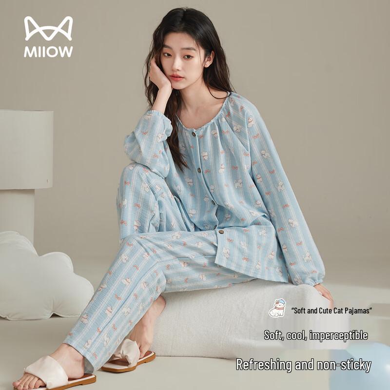 Miiow Cloud Bubble Seersucker Women's Pajama Set