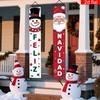 1 пара рождественского подвесного баннера, Декор дверного проема 'Feliz Navidad' с милым Санта-Клаусом и снеговиком, Элегантный декор для улицы и помещений