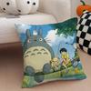 Animei My N-NeighborS T-Totoro Pillow Case Anti-dustmite Pillowcase Invisible Zipper Silky Short Plush Sofa Cushion Cover