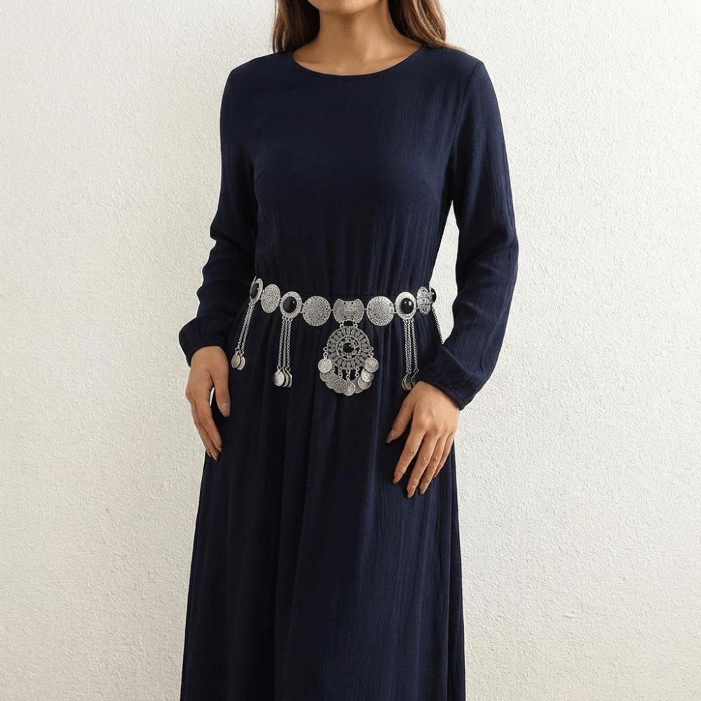 Metal Tassel Belly Chain Adjustable Body Chain Versatile Ethnic Style Belt Dress Ornament
