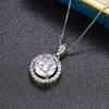 New Luxury Fashion 10MM Cubic Zirconia Pendant Necklace Women Engagement Wedding Accessories Elegant Female Jewelry