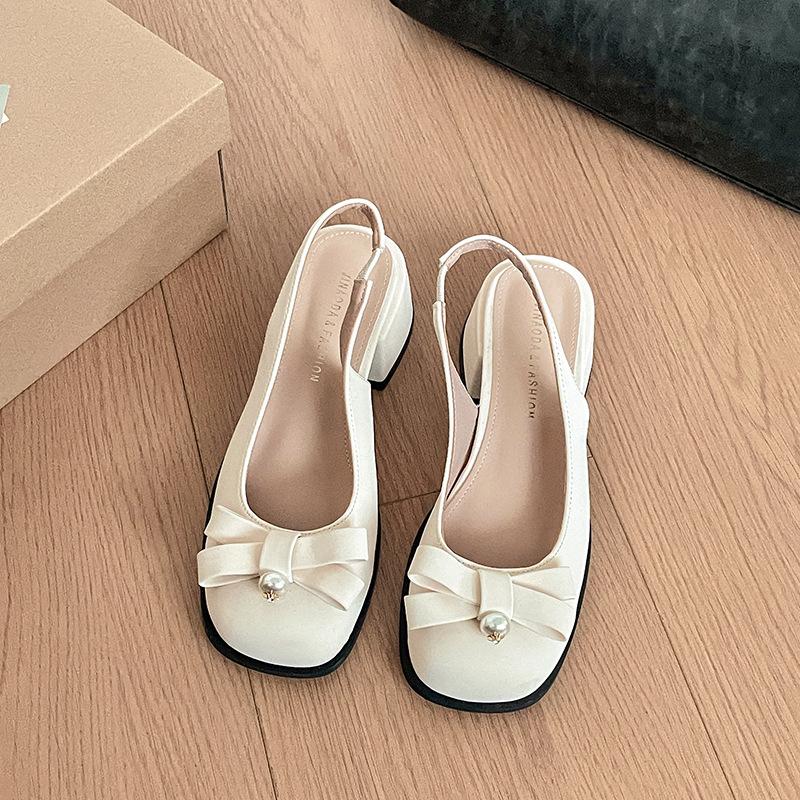 Красивые туфли на высоком каблуке, как у интернет-знаменитостей, лето 2025, новые женские туфли-лодочки с острым носом, металлической пряжкой, черные сандалии с закрытым носком