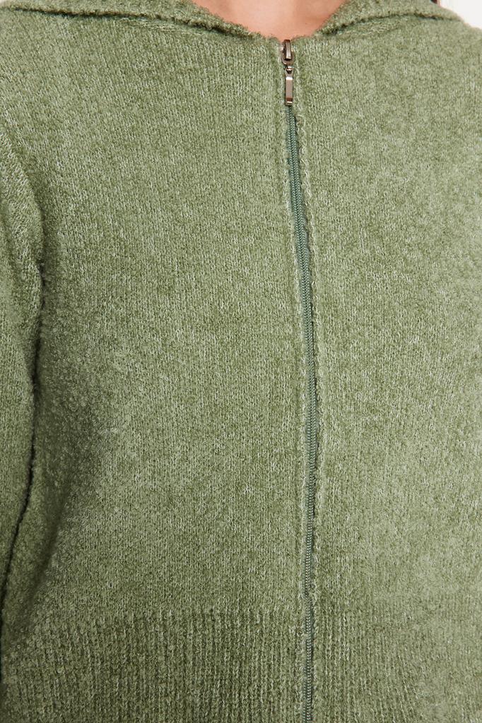 Женский модный новый кардиган мятный вязаный кардиган с капюшоном из букле