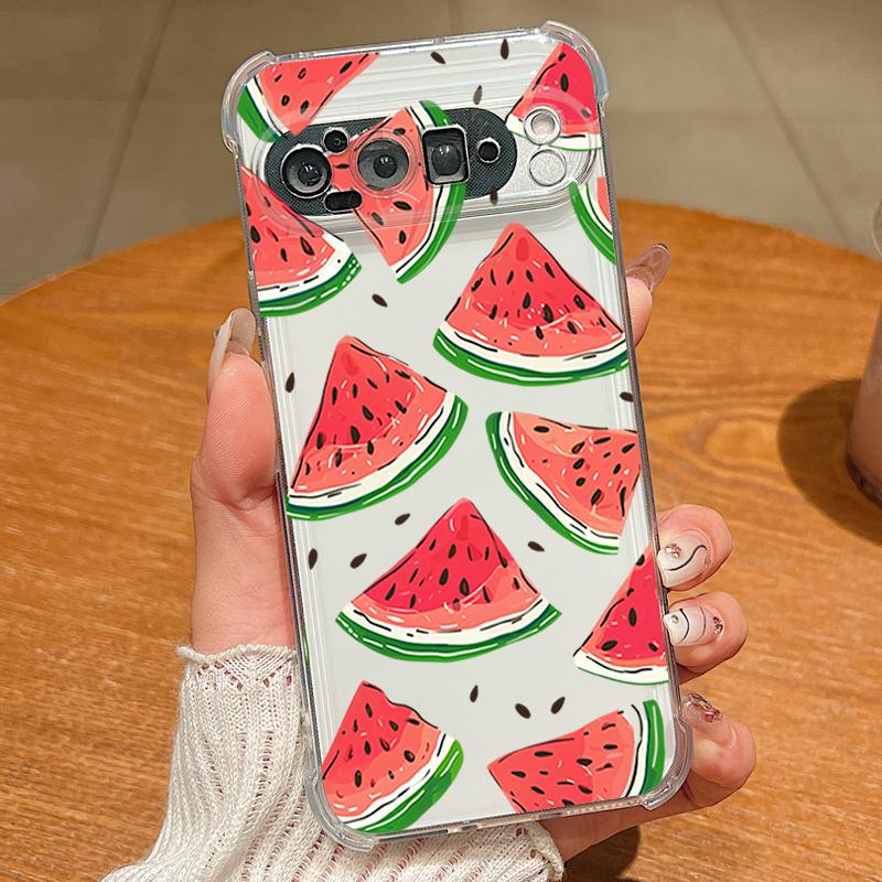 Red Cherry Pattern TPU Phone Case For Google Pixel 9 Pro Pixel 9 Pro XL Slim Soft Silicone Transparent Cover For Google Pixel 9A