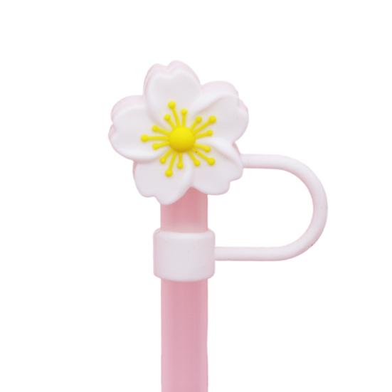 Силиконовая соломенная крышка с цветком диаметром 10 мм, милый соломенный топпер, пыленепроницаемые чехлы для соломинок, многоразовые насадки на соломинки, крышки, подарок для декора вечеринки