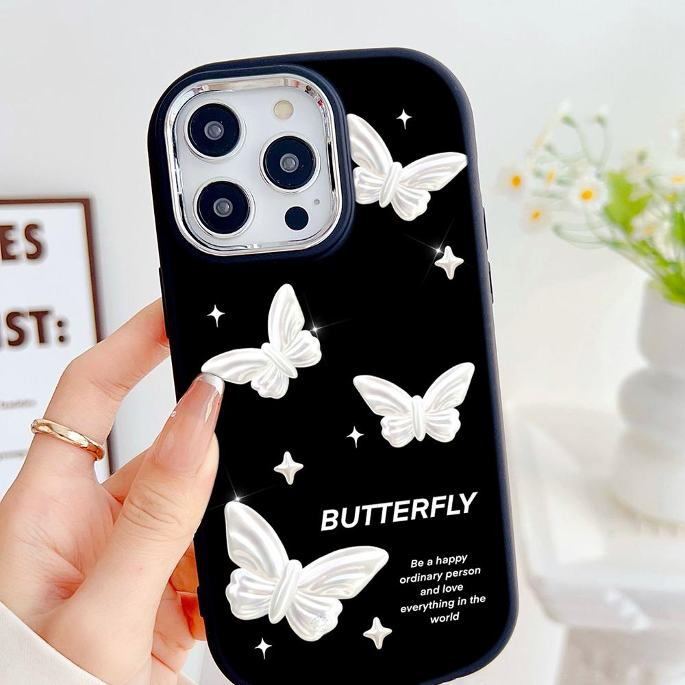 LZ4 Butterfly art design мягкий чехол для телефона Samsung S24 Ultra S23 Plus S21 FE A16 A54 A52 A06 Infinix Hot 40 30i защита объектива противоударный чехол