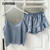 Пижама из шёлка Ice Silk, женская мода, комплект из двух предметов для дома, тонкие домашние подтяжки, шорты