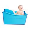 Foldable Adult Bath Tub, 38Inch Collapsible Soaking Bathtub Blue Thickened Plastic Folding Bathtub Rectangle for Household