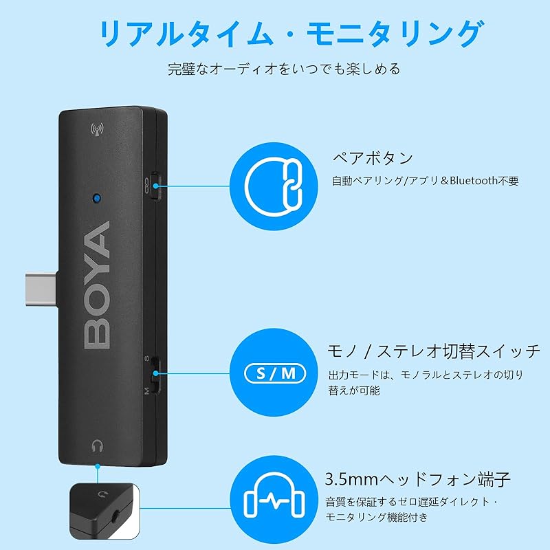 Available for iPhone15 wireless pin microphone wireless microphone BOYA XM6-S6 external microphone For distribution microphone Android Compatible with