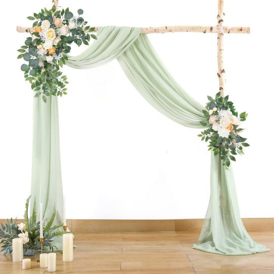 Wedding Arch Drape Curtain Draping Ceremony Reception Hanging Decoration Veil Seaside Background Decor for Banquets Engagements Parties