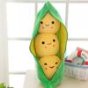 25CM Cute Children's Baby Plush Peas Filled Plant Doll Toy Children Kawaii Quality Pea-shaped Pillow Toy Boy Girl Gift