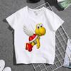 Children's round neck white cartoon game T-shirt