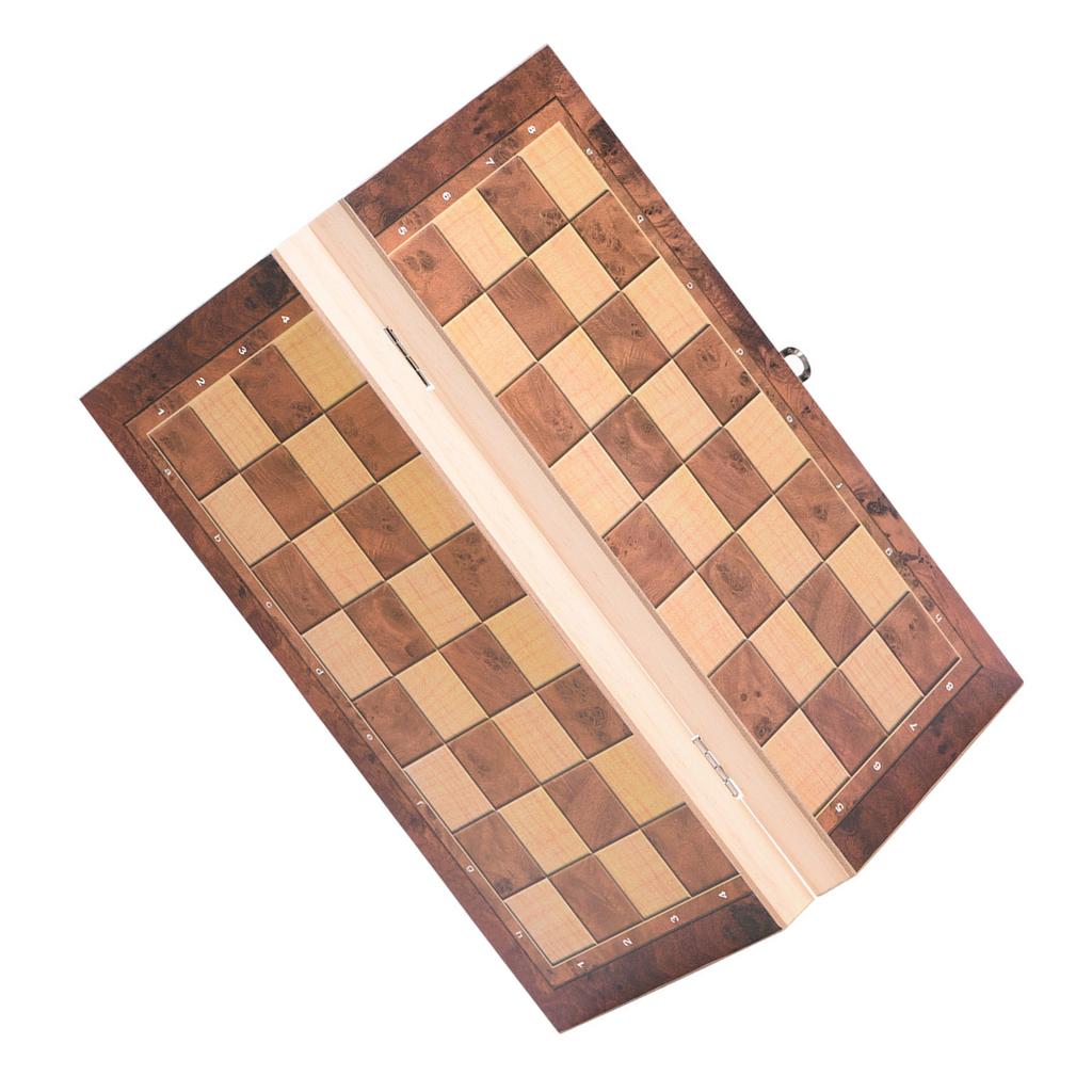 3in1 Portable Wooden Chessboard Folding Board Chess Game For Party Family Activities (29*29cm)