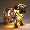 Cat Dog For Night Stands Table Lamps Stained Resin Tabletop Decoration Light