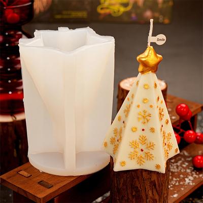 Рождественская шляпа силиконовая форма для свечей DIY узоры листьев снежинок плюс рождественская елка лось снежинка треугольный конус домашний декор подарки