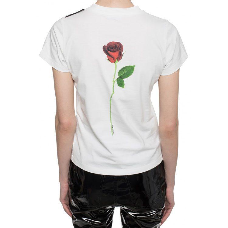 Balenciaga Футболки Женские Белые С Круглым Вырезом Умеренные 571213TEVB69044
